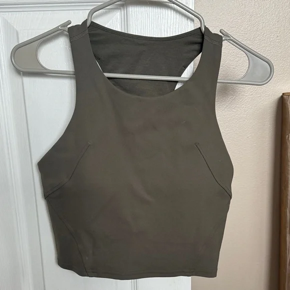 Olive Green Women's Sleeveless Top - Picture 1 of 5